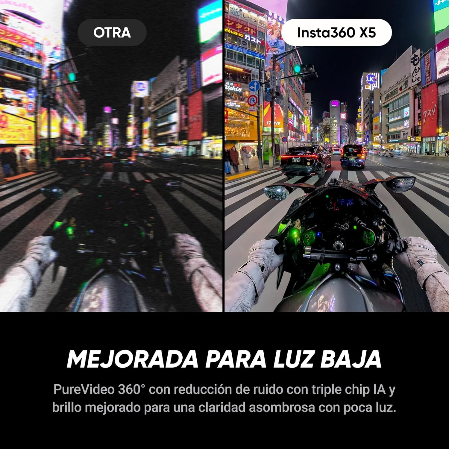 Insta360 X5 Paquete Esencial - Cámara 8K 360º Impermeable, líder con Poca luz, Efecto Selfie Stick Invisible, Lente Dura y reemplazable, batería de 3h, antiviento Incorporado, estabilización - 4