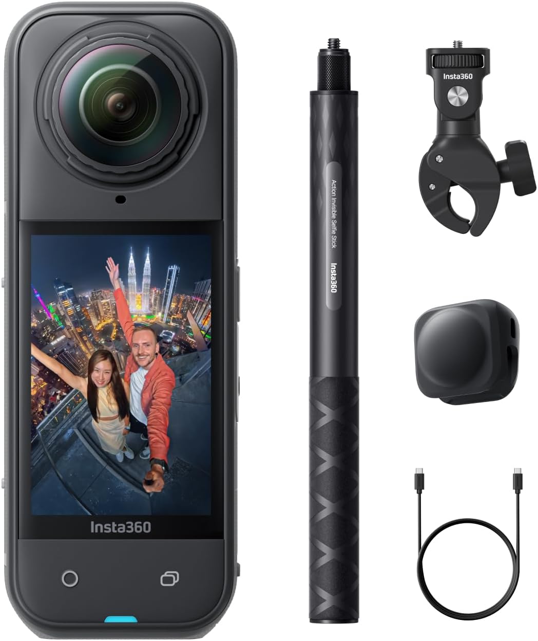 Insta360 X5 Paquete Motero - Cámara 8K 360° Impermeable, Lente Dura y reemplazable, batería de 3 Horas, Audio Claro, estabilización, Efecto Selfie Stick Invisible, líder con Poca luz - 1