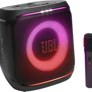 JBL Partybox Encore 2, altavoz inalámbrico bluetooth para fiestas, con micrófono, 15h de autonomía, resistente a salpicaduras, sonido JBL Pro y AI Sound Boost, compatible con Auracast, negro