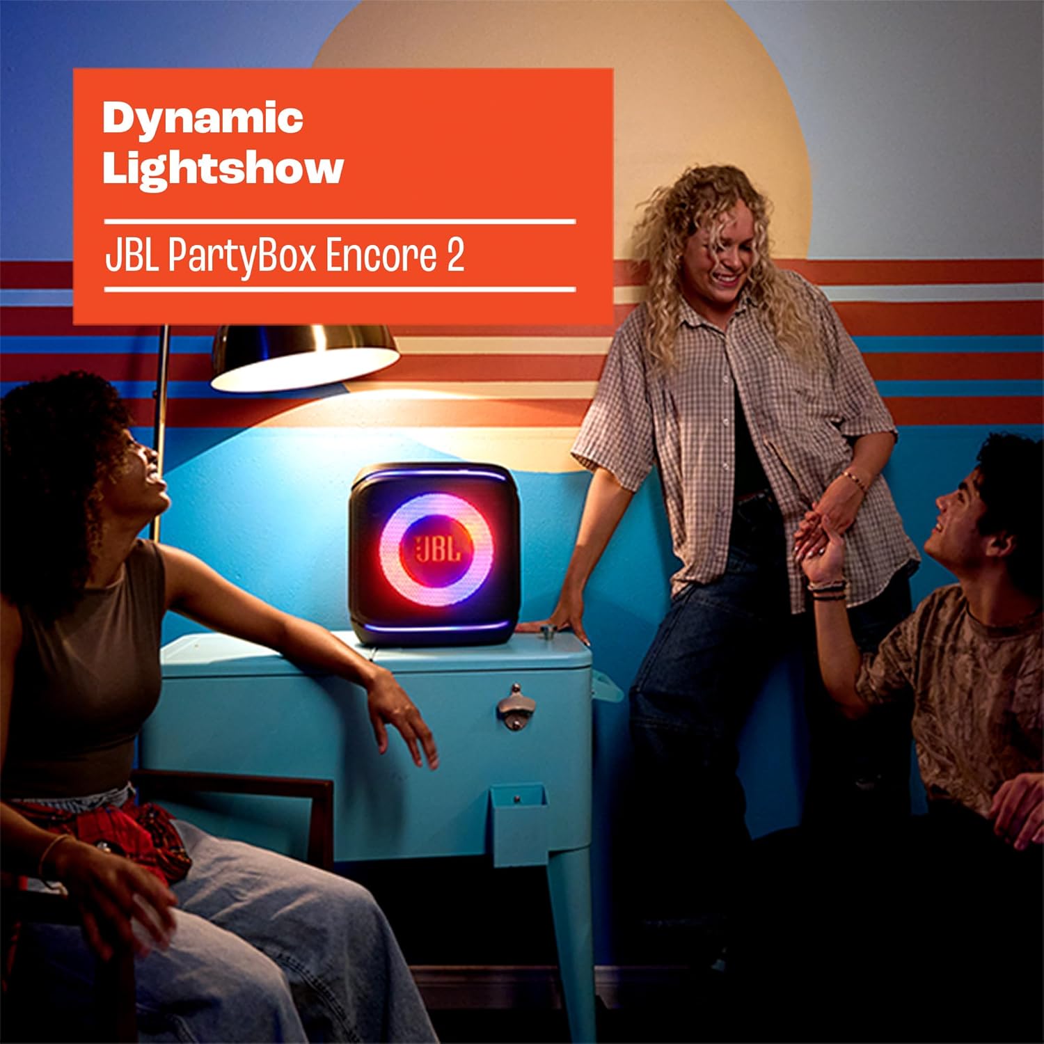JBL Partybox Encore 2, altavoz inalámbrico bluetooth para fiestas, con micrófono, 15h de autonomía, resistente a salpicaduras, sonido JBL Pro y AI Sound Boost, compatible con Auracast, negro - 5
