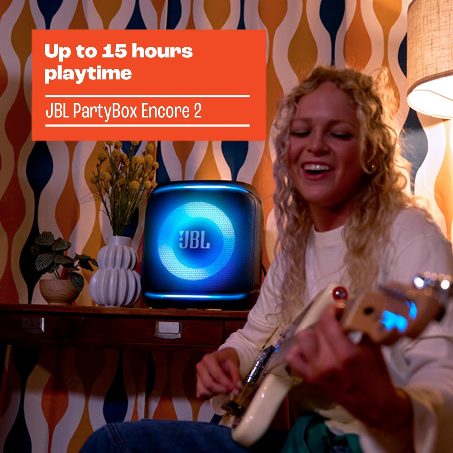 JBL Partybox Encore 2, altavoz inalámbrico bluetooth para fiestas, con micrófono, 15h de autonomía, resistente a salpicaduras, sonido JBL Pro y AI Sound Boost, compatible con Auracast, negro - 6