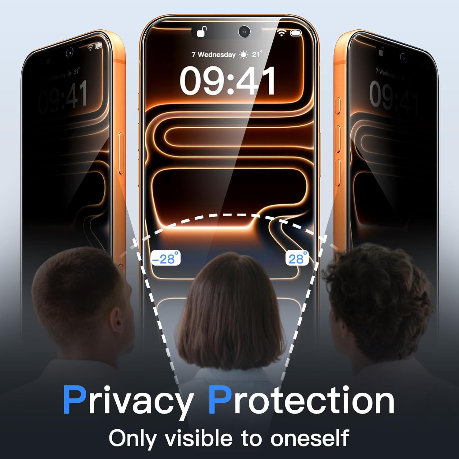 JETech Protector Pantalla de Privacidad para iPhone 17 Pro Max 6,9 Pulgadas, Antiespia Cristal Vidrio Templado con Marco de Instalación Fácil, 2 Unidades - 3