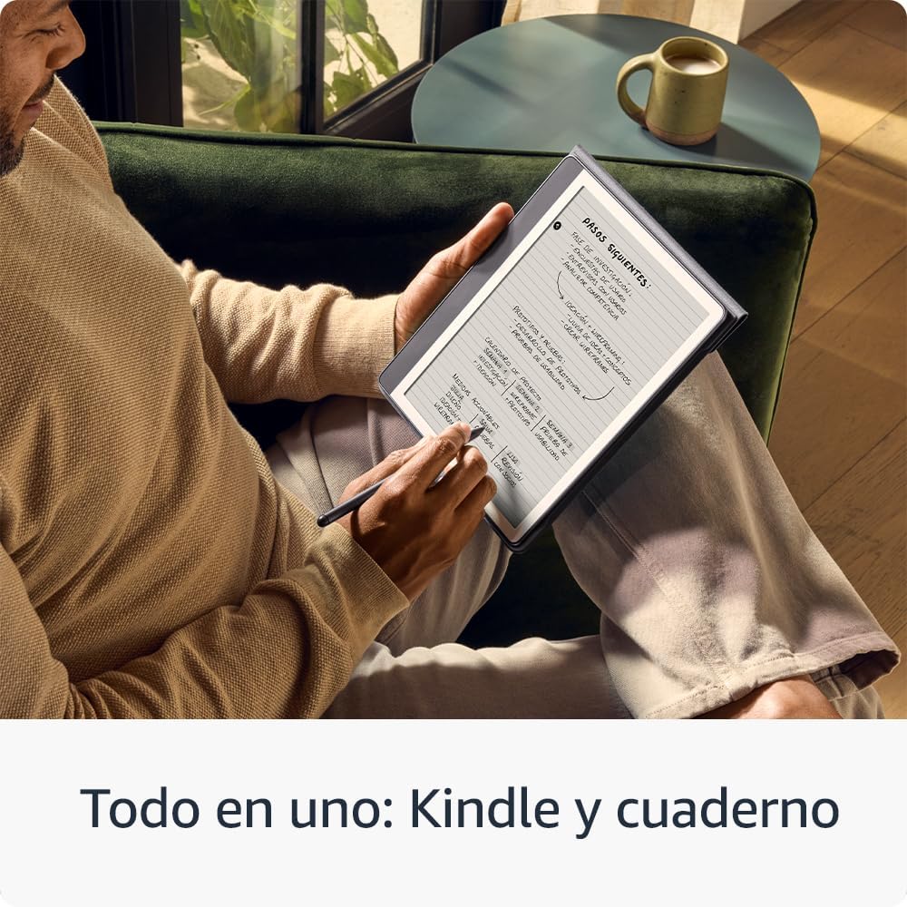 Kindle Scribe (versión 2024) de 64 GB, una funda basada en plantas de Amazon y un adaptador de corriente Amazon Powerfast de 9 W - 2