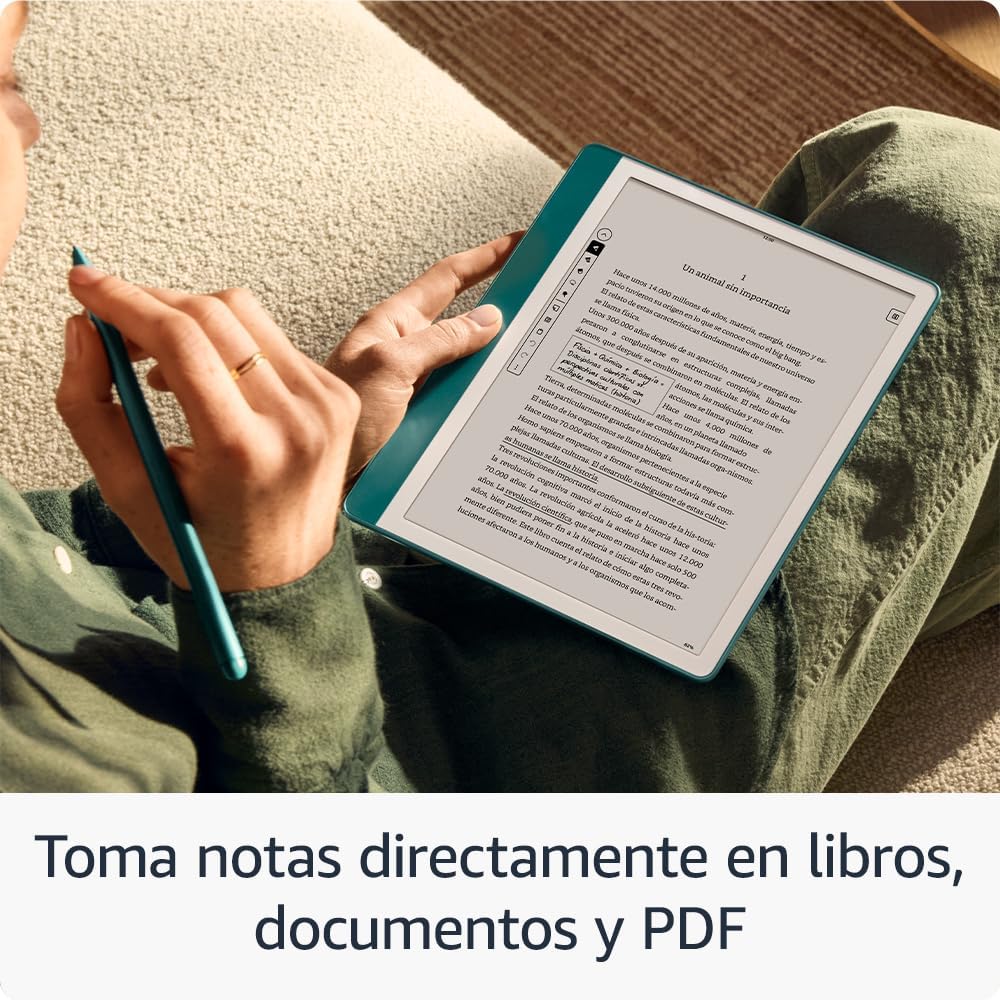 Kindle Scribe (versión 2024) de 64 GB, una funda basada en plantas de Amazon y un adaptador de corriente Amazon Powerfast de 9 W - 3