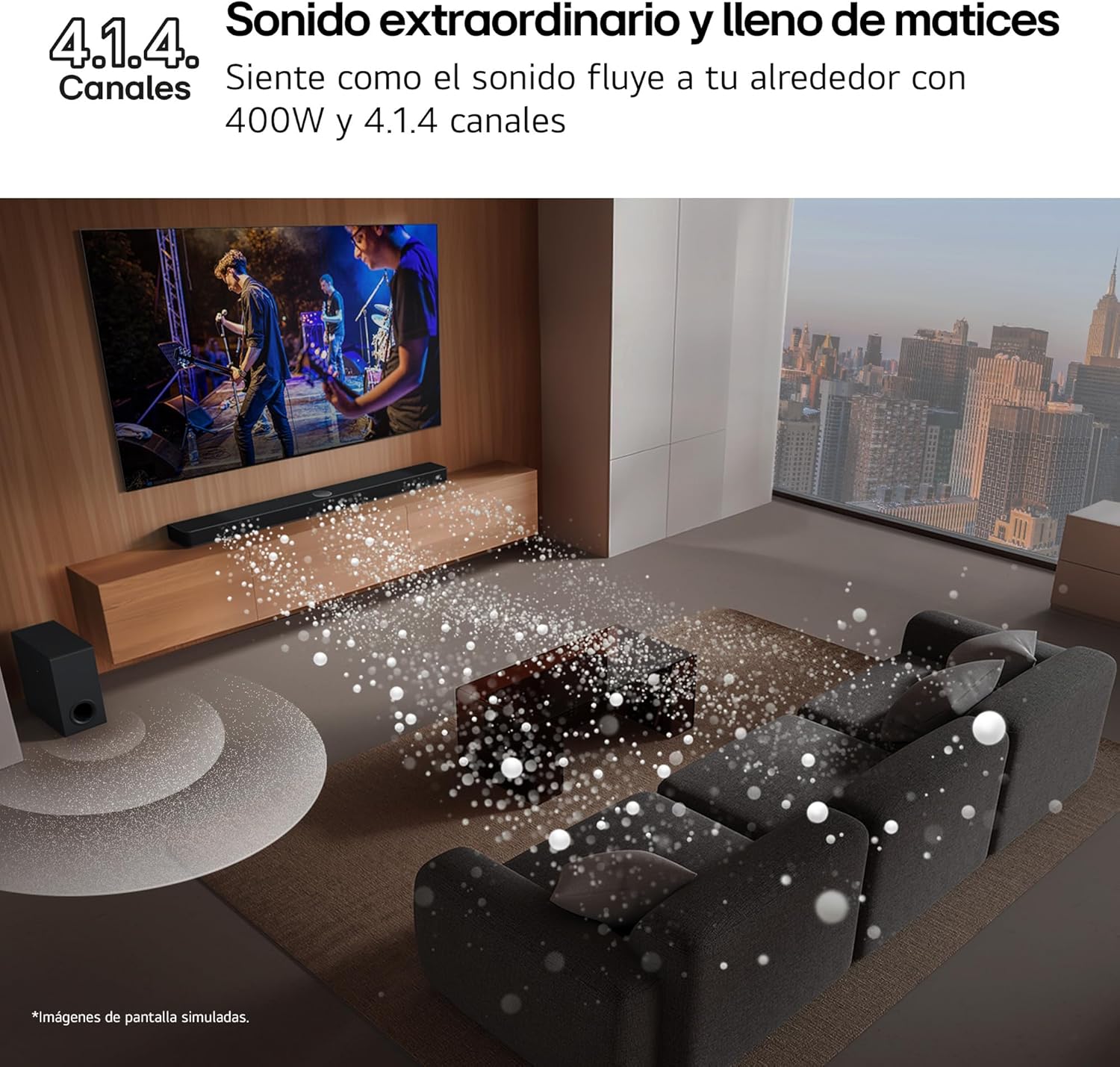 LG DS40TR - Barra de Sonido, Bluetooth, 400W, 4.1 Canales con Subwoofer, Altavoces Traseros, Dolby Digital, DTS Digital Surround, Negro - 4