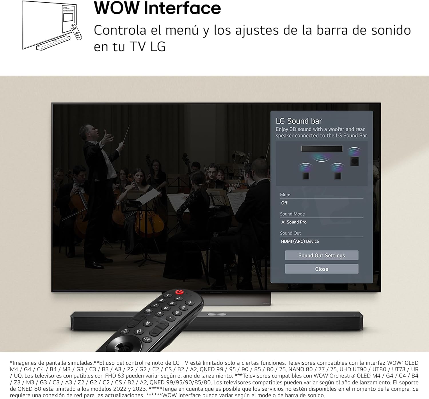 LG DS60TR - Barra de Sonido, Bluetooth, 440W, 5.1 Canales con Subwoofer, Altavoces Traseros, Dolby Digital, DTS Digital Surround, Negro - 3