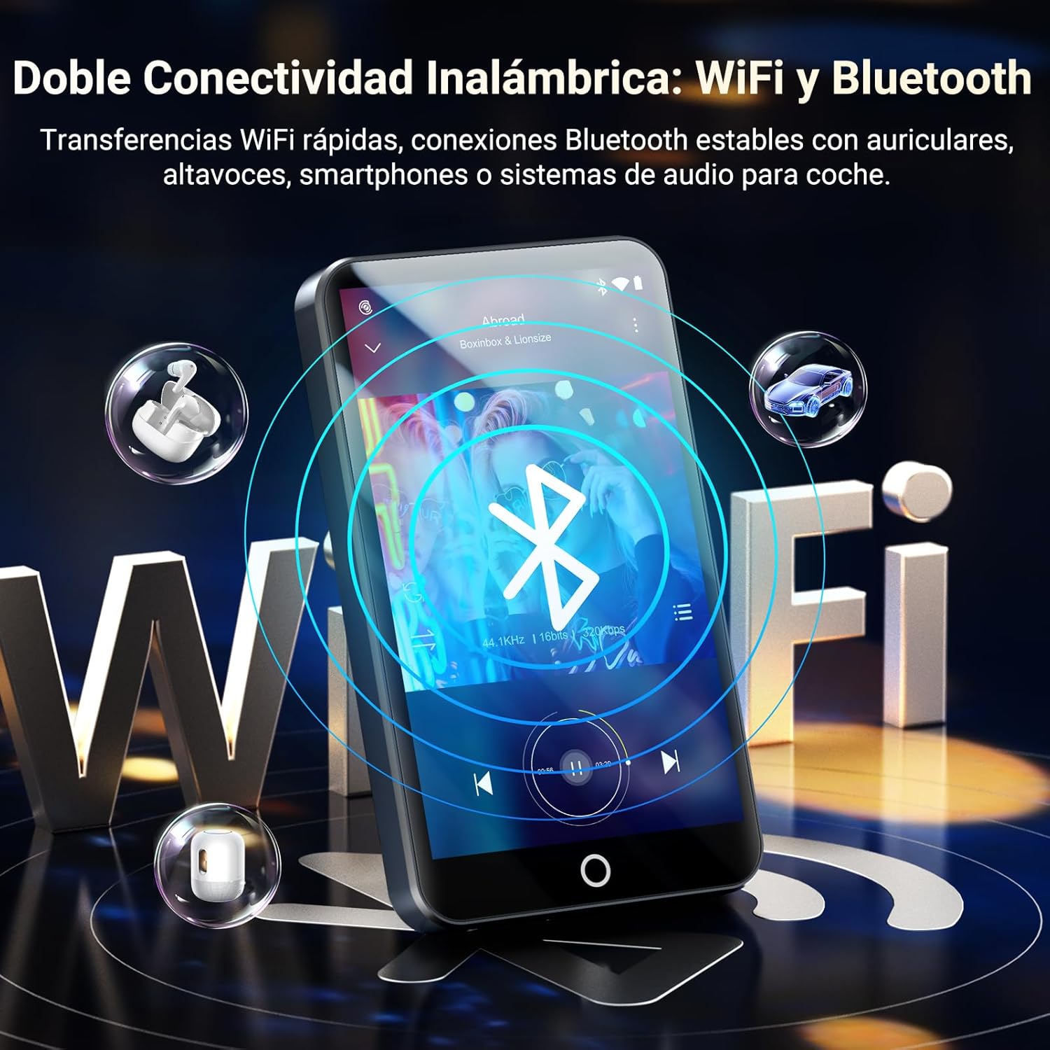 MECHEN Reproductor MP3 Android 13 con Bluetooth WiFi, 3GB RAM + 32GB ROM, 4" Pantalla Táctil, Radio FM, Spotify, Deezer, Audible, Música sin Móvil (H10 Lite) - 5