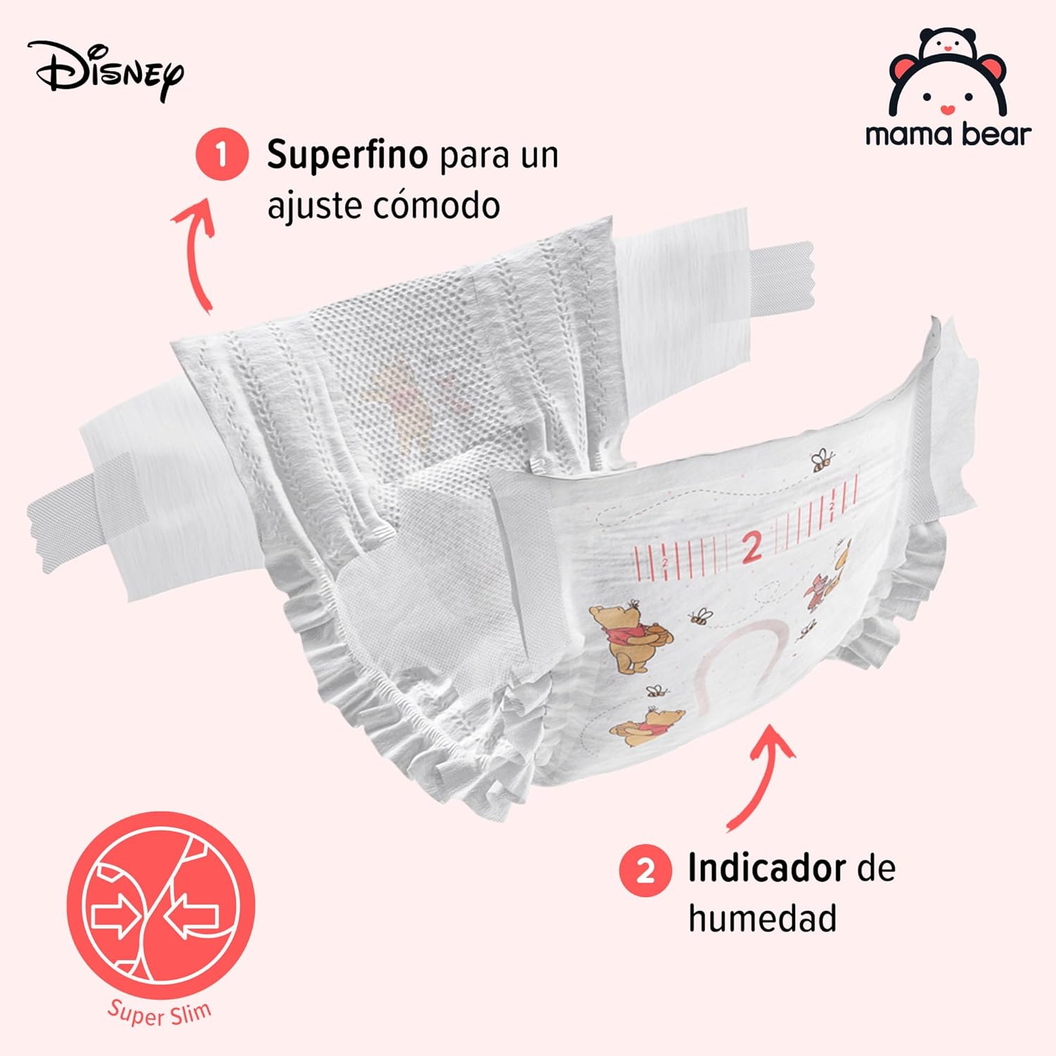Marca Amazon - Mama Bear Disney pañales ultrasecos, Talla 2 (3-6 kg) , Blanco, 168 Unidad, 2 Paquetes de 84 - PACK MENSUAL - 2