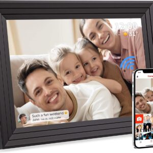 Marco de Fotos Digital WiFi Portaretratos - 10.1 Pulgadas 32GB Portafotos para Video 1280x800 IPS Porta Retrato Pantalla Táctil HD Rotación Automática Cuadro Electronic Photo Frame Luakug