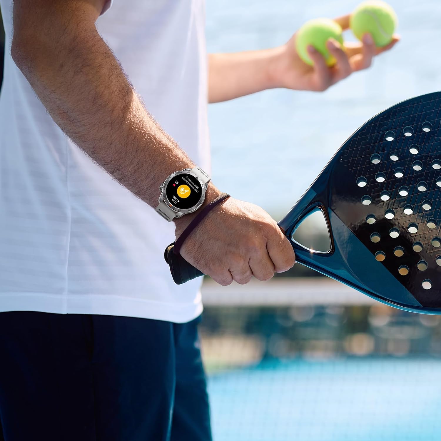 Mibro GS Pro2 Reloj Inteligente para Correr con GPS, 1,43'' Acero Inoxidable Smartwatch Hombre con Llamadas Bluetooth, Impermeable Reloj Inteligente con Padel Altitude para iOS Android, Beige Claro - 5