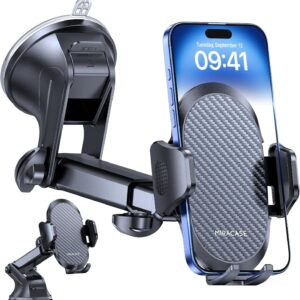 Miracase Soporte Movil Coche [2026 Ventosa Potente] Suporte Telemovel Carro en Salpicadero, Rotación 360° Ventosa Movil Compatibilidad con iPhone y Telefono de 4-7.2"