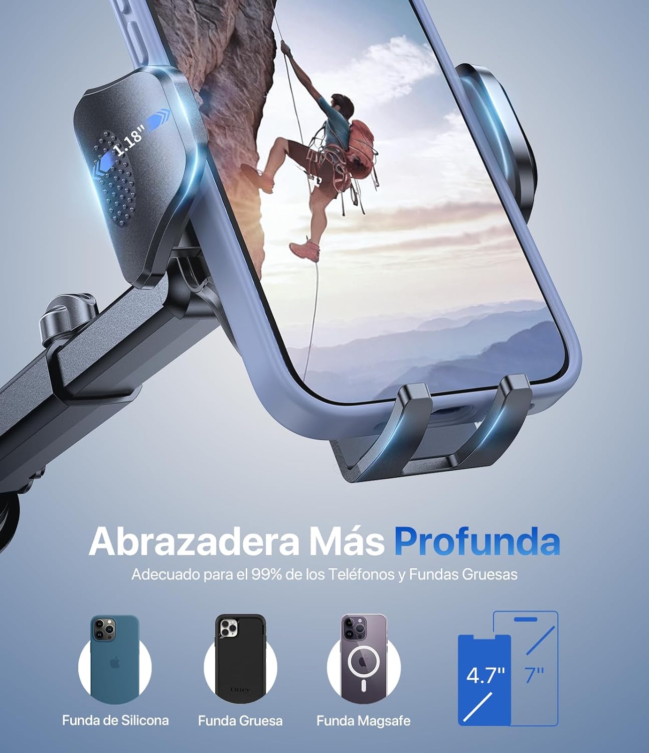Miracase Soporte Movil Coche [2026 Ventosa Potente] Suporte Telemovel Carro en Salpicadero, Rotación 360° Ventosa Movil Compatibilidad con iPhone y Telefono de 4-7.2" - 6