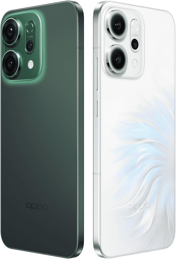 OPPO Reno14 5G – Smartphone Libre con IA, 12GB RAM + 256GB, Cámara Triple 50MP, Batería 6000mAh, Carga Rápida 80W, Pantalla AMOLED 120Hz, IP69, Dual SIM, Android, Versión Española - Opal White - 2