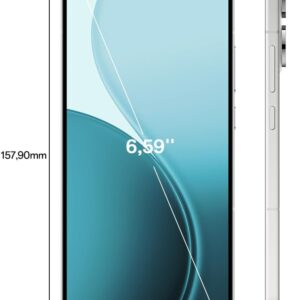 OPPO Reno14 5G – Smartphone Libre con IA, 12GB RAM + 256GB, Cámara Triple 50MP, Batería 6000mAh, Carga Rápida 80W, Pantalla AMOLED 120Hz, IP69, Dual SIM, Android, Versión Española - Opal White