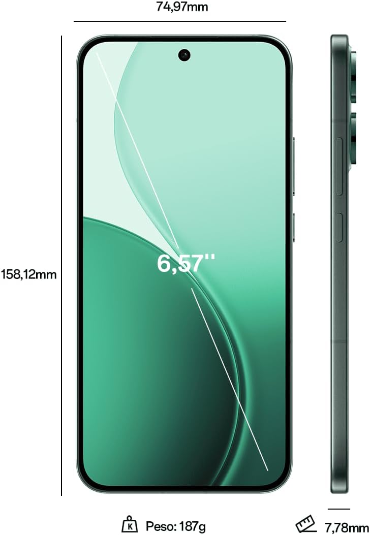 OPPO Reno14 F 5G – Smartphone Libre con IA, 8GB RAM + 256GB, Cámara Triple 50MP, Batería 6000mAh, Carga Rápida 45W, Pantalla AMOLED 120Hz, IP69, Dual SIM, Android, Versión Española - Opal Blue - 1