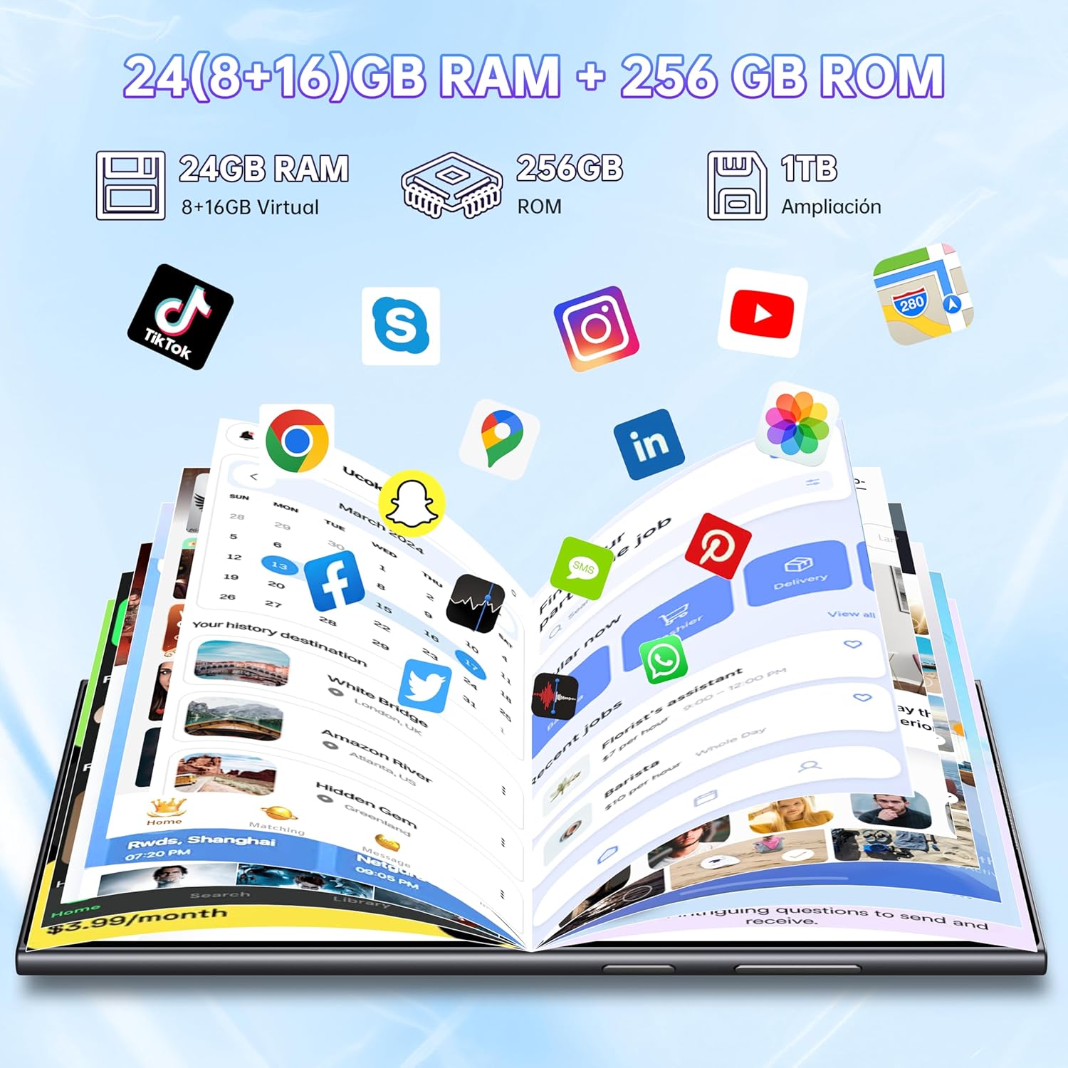 OUKITEL C61 Pro Telefonos Moviles Libres - Android 15 Smartphone, 24GB+256GB/1TB, 6.88" Pantalla HD+ 90Hz Telefono Movil, Batería 5150mAh, Cámara 13MP Moviles, 4G Dual SIM, NFC/GPS/Altavoz 95 dB, Oro - 3