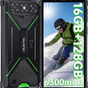OUKITEL G3 Móvil Rugerizado - 16GB+128GB(1TB) Batería 6300mAh Movil Todoterreno 6.0 Pulgadas HD+ Corning Glass 5 Movil Irrompible Android 14,Cámara 13MP+5MP IP68/69K Dual 4G SIM/3,5mm Jack/GPS/Face ID
