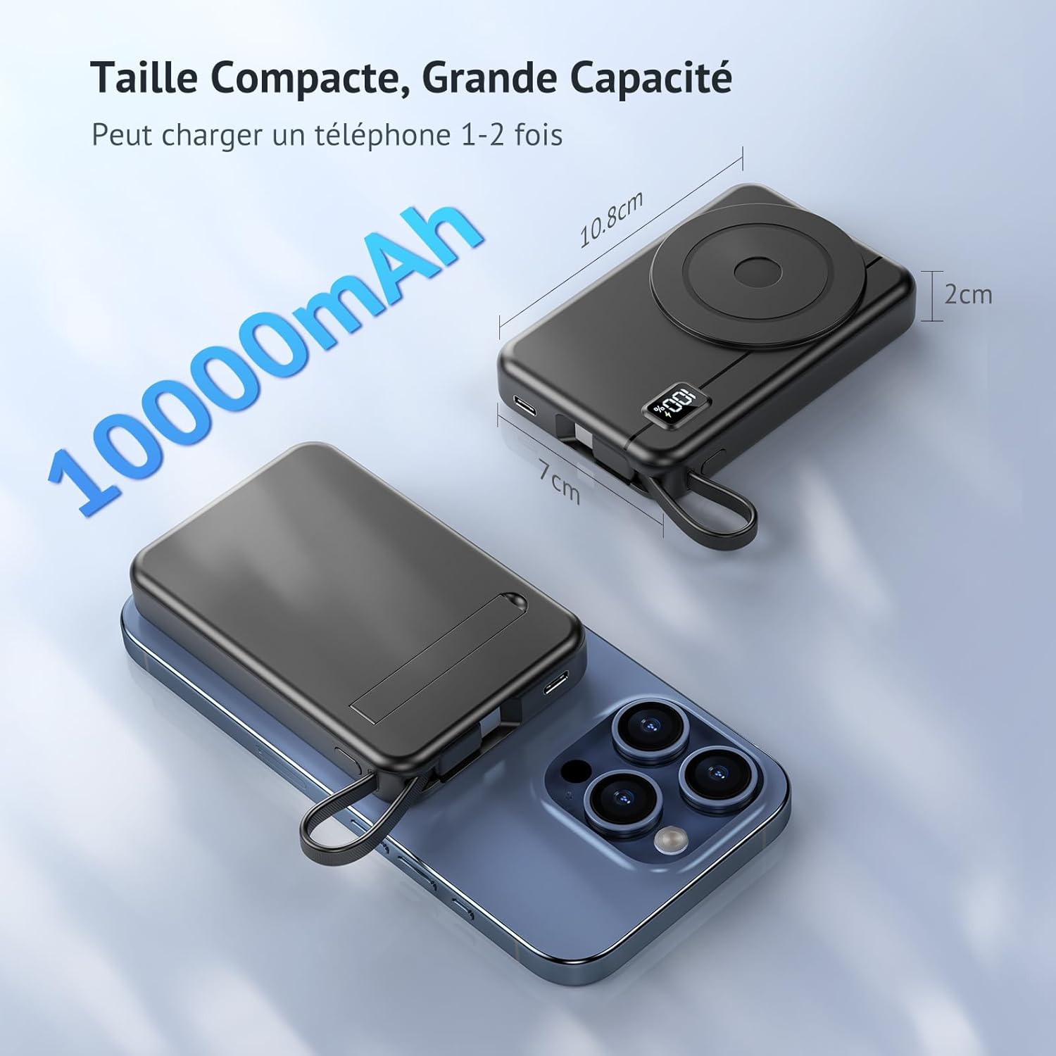 Power Bank Bateria Externa - Compatible con iPhone 17 16 15 14 13 12 Magnético Powerbank Inalambrica 10000mAh Ultra Slim Pequeño Cargador Portatil Magnetic Carga Rapida Inalámbrico Moscsaz - 6