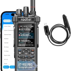 Radioaficionado Radtel RT-950 Pro, GPS/APRS, walkie-Talkie de 10 W, Radio portátil de Largo Alcance, recepción Am/FM/CB/SO/OM/OL, programación de Aplicaciones Bluetooth, NOAA, analizador de Espectro