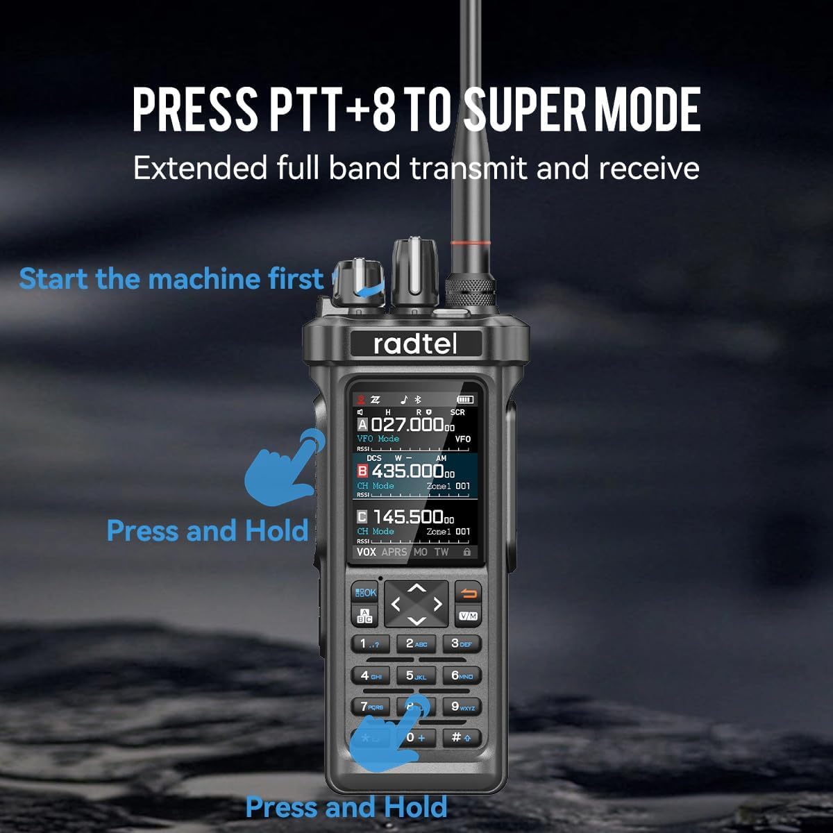 Radioaficionado Radtel RT-950 Pro, GPS/APRS, walkie-Talkie de 10 W, Radio portátil de Largo Alcance, recepción Am/FM/CB/SO/OM/OL, programación de Aplicaciones Bluetooth, NOAA, analizador de Espectro - 6