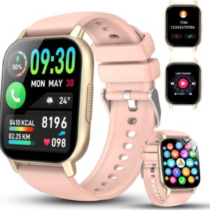 Reloj Inteligente Hombre Mujer, 1.91" Smartwatch con Llamadas Bluetooth, 112+ Deportivos Modos Reloj Deporte con Podómetro, Pulsómetro Monitor de Sueño, IP68 Pulsera Actividad para Android iOS rosa
