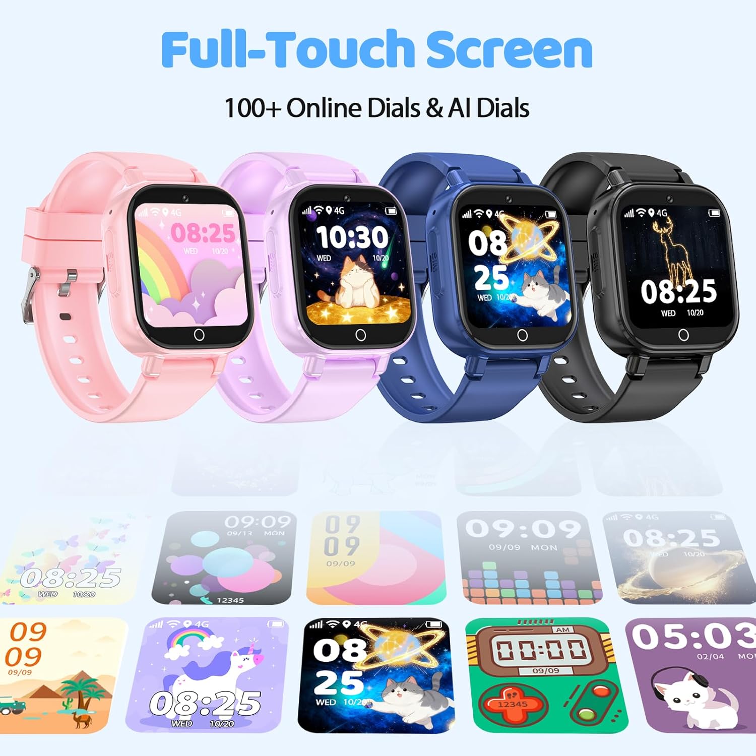 Reloj Inteligente Niño 4G Llamadas, Smartwatch Niños con GPS Telefono Videollamada SOS Chat de Voz Modo Clase Cámara Cronómetro Podómetro Calculadora, Reloj Infantil Niño Niña de 4 a 12 Años, Negro - 5