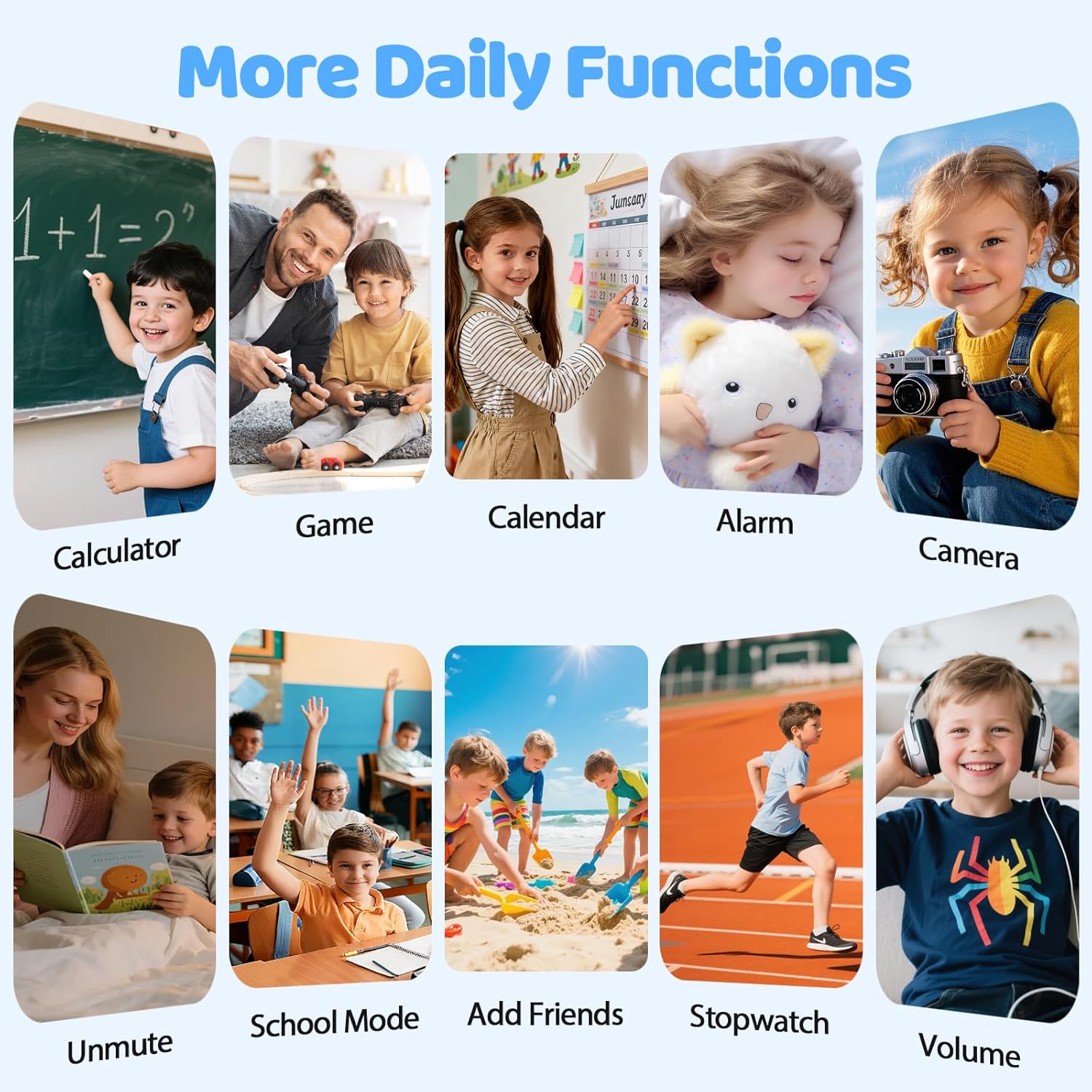 Reloj Inteligente Niño 4G Llamadas, Smartwatch Niños con GPS Telefono Videollamada SOS Chat de Voz Modo Clase Cámara Cronómetro Podómetro Calculadora, Reloj Infantil Niño Niña de 4 a 12 Años, Negro - 6