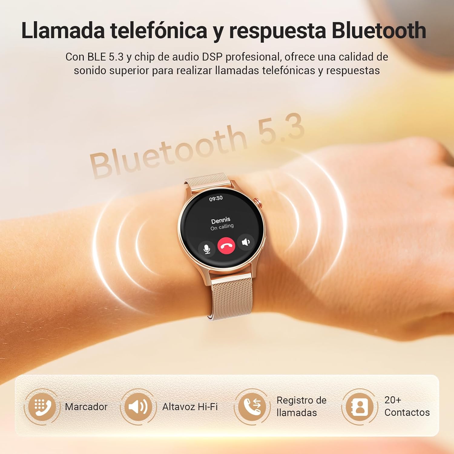 Reloj Inteligente para Mujer con Llamada Bluetooth 5.3, Smartwatch 1.32" AMOLED para Android iOS, podómetro con 110+ Deportes y 3ATM Pulsera Fitness con Monitor de sueño/SpO2 - 2