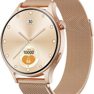 Reloj Inteligente para Mujer con Llamada Bluetooth 5.3, Smartwatch 1.32" AMOLED para Android iOS, podómetro con 110+ Deportes y 3ATM Pulsera Fitness con Monitor de sueño/SpO2