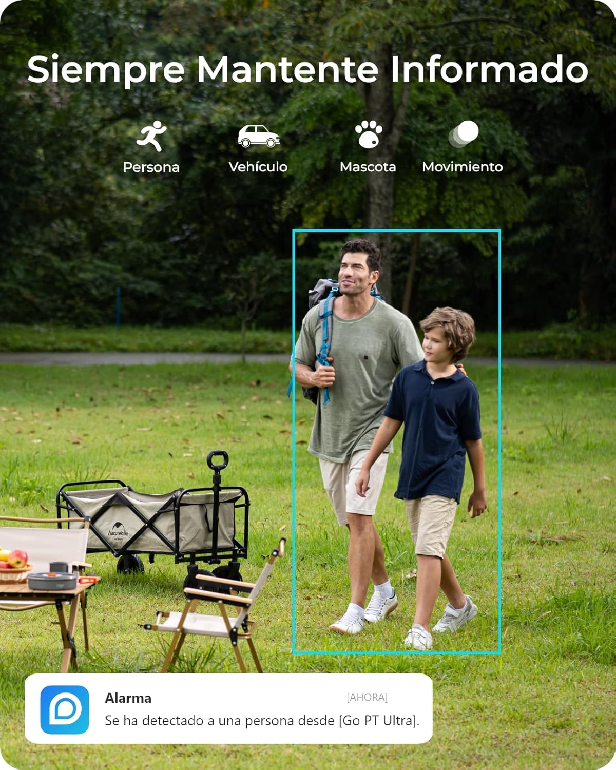Reolink 3G/4G LTE Camara Vigilancia Exterior Solar, 4K 8MP Cámara Seguridad Inalámbrica con Energía Solar, 360° PT, Visión Nocturna en Color, Detección de IA, Go PT Ultra(Gris) + Panel Solar + 32GB SD - 6