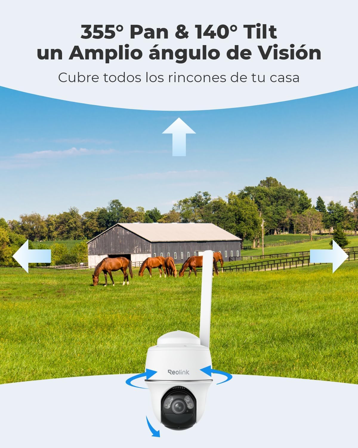 Reolink 3G/4G LTE Camara Vigilancia Exterior Solar con Bateria, 5MP Inalambrica Camara 360° PTZ con Tarjeta Sim & 32GB Tarjeta SD, Detección de Persona/Vehículo, Audio Bidireccional, Go PT Plus + SP - 4