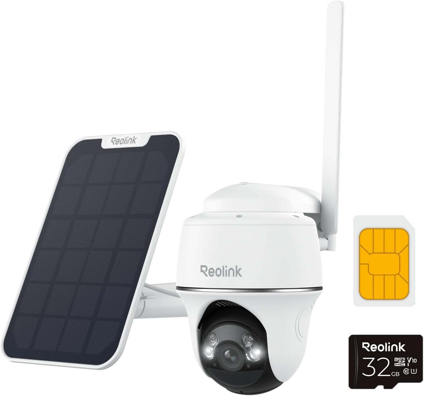 Reolink 3G/4G LTE Camara Vigilancia Exterior Solar con Bateria, 5MP Inalambrica Camara 360° PTZ con Tarjeta Sim & 32GB Tarjeta SD, Detección de Persona/Vehículo, Audio Bidireccional, Go PT Plus + SP - 1