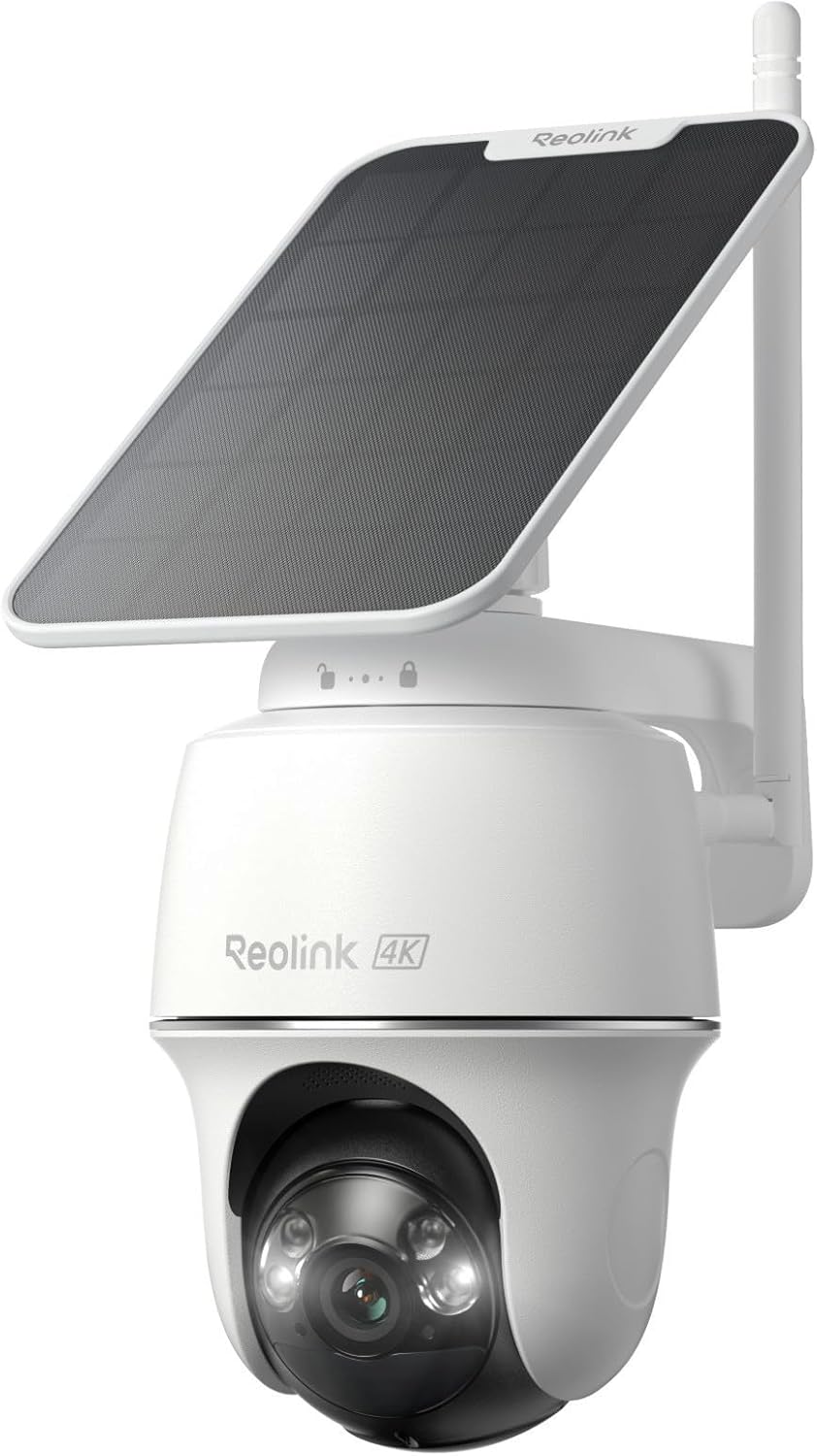 Reolink 4K 360° PT Camara Vigilancia WiFi Exterior Solar, 8MP Cámara con Auto-Seguimiento, Wi-Fi 6 de 2,4/5 GHz, Detección Inteligente, Visión Nocturna en Color, Argus PT Ultra + Panel Solar de 3W - 1