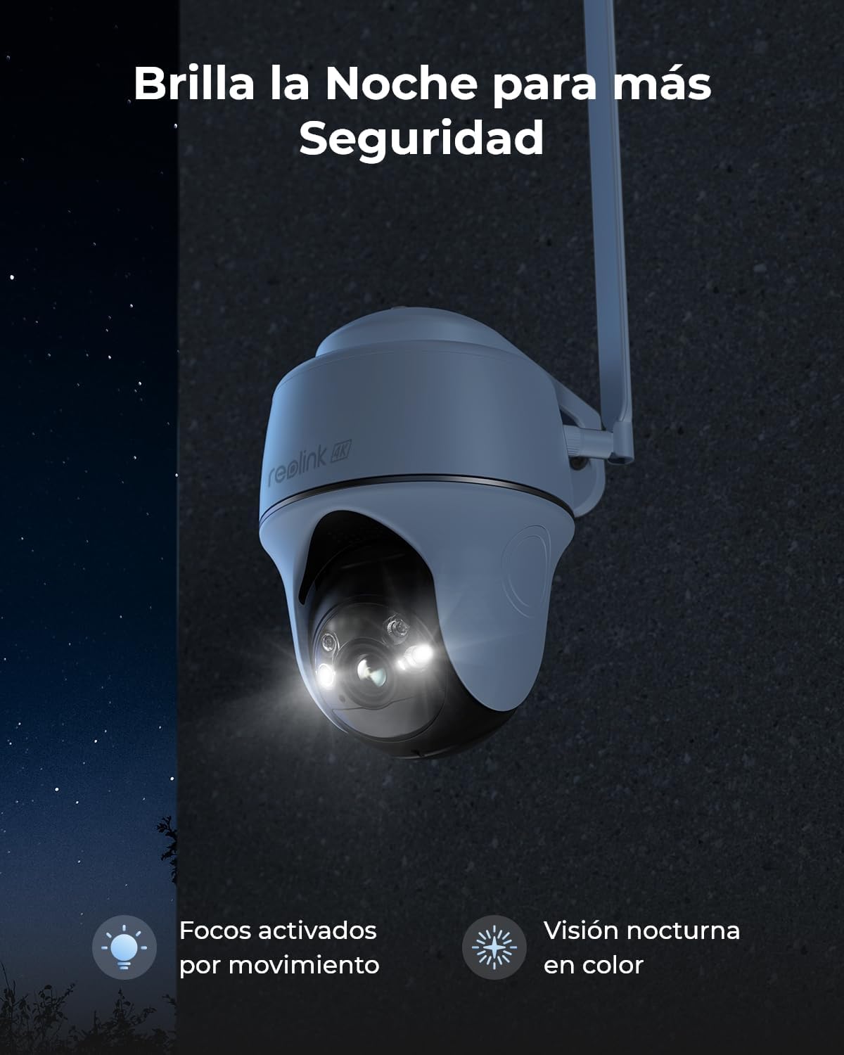 Reolink 4K 8MP Cámara Inalámbrica de Exteriores con Batería, 3G/4G LTE, 360° PTZ, Visión Nocturna en Color, Detección Smart, Audio Bidireccional, Fácil Instalación, Go PT Ultra + Panel Solar + 32GB SD - 3