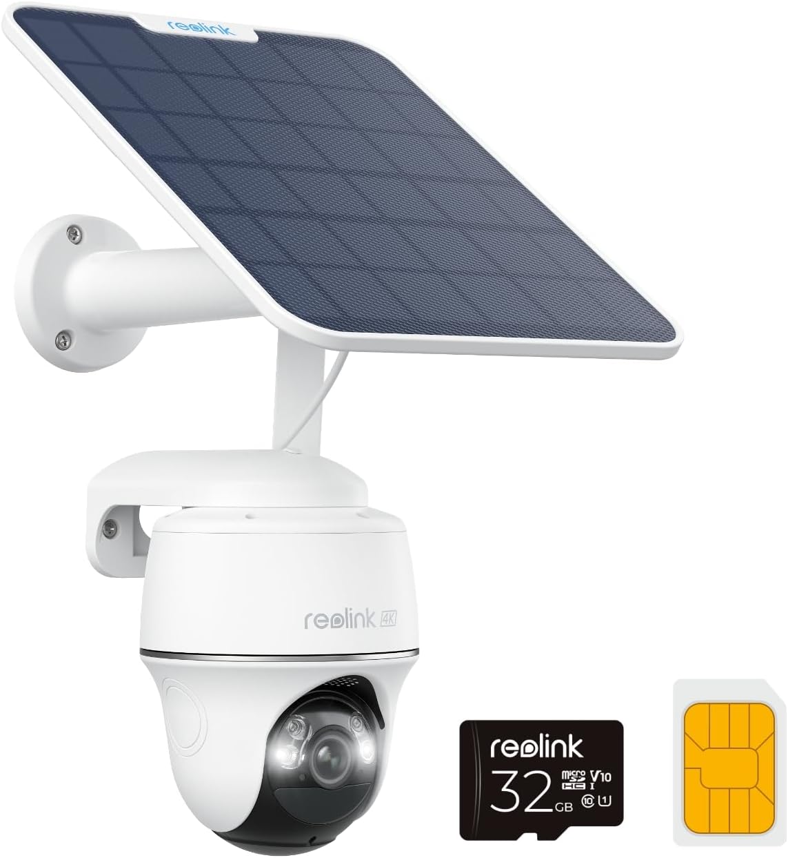 Reolink 4K 8MP Cámara Inalámbrica de Exteriores con Batería, 3G/4G LTE, 360° PTZ, Visión Nocturna en Color, Detección Smart, Audio Bidireccional, Fácil Instalación, Go PT Ultra + Panel Solar + 32GB SD - 1