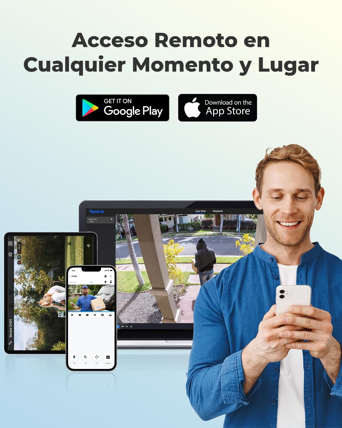 Reolink 4K 8MP Camara Vigilancia Exterior PoE con Detección de Personas/Vehículos/Pets, Alertas Inteligente, Acceso Remoto, Cámara Seguridad con Ranura para Tarjeta SD, Lapso de Tiempo, RLC-810A Negra - 6