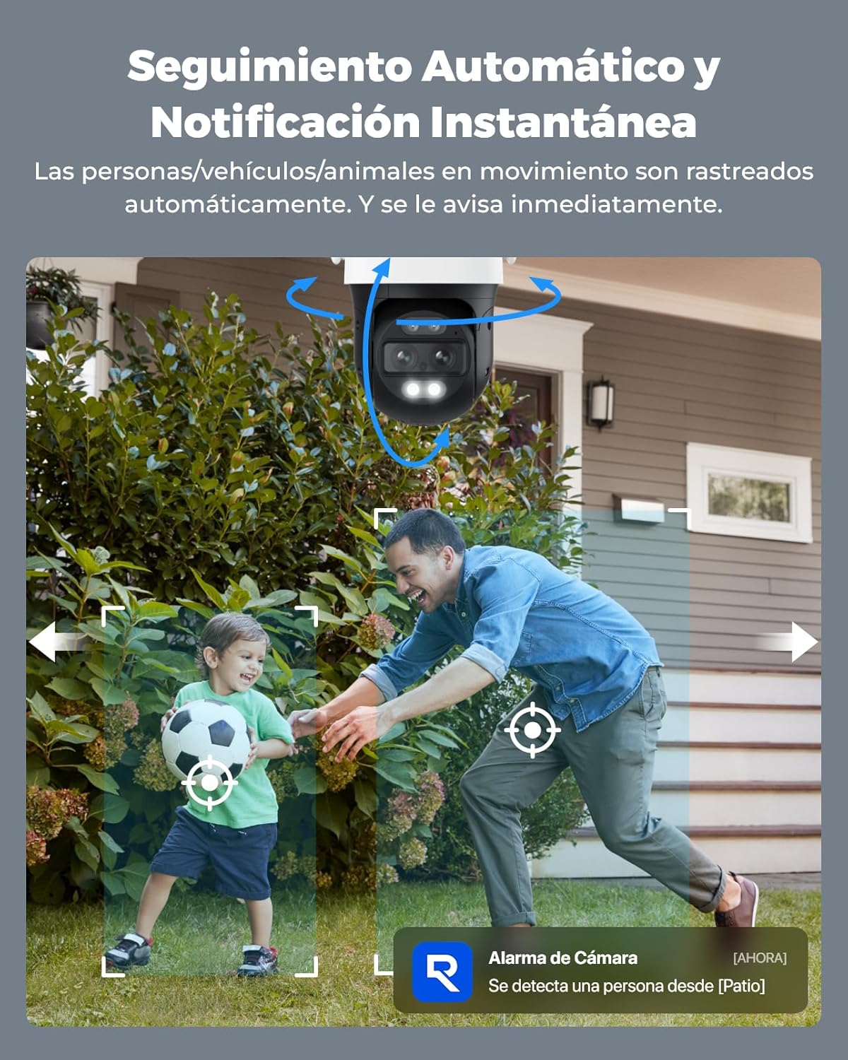 Reolink 4K PTZ Camara Vigilancia WiFi Exterior con Doble Lente, Visión de 360°, Seguimiento Automático, Detección de Personas/Vehículos/Animales, Zoom 6X, Visión Nocturna en Color, TrackMix WiFi - 4