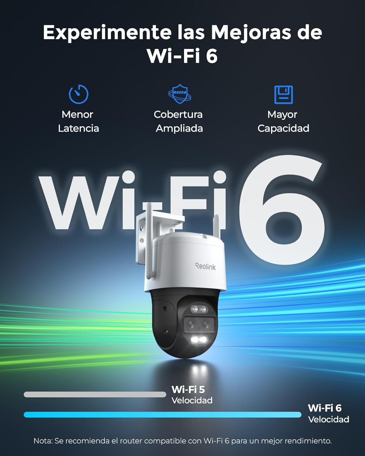 Reolink 4K PTZ Camara Vigilancia WiFi Exterior con Doble Lente, Visión de 360°, Seguimiento Automático, Detección de Personas/Vehículos/Animales, Zoom 6X, Visión Nocturna en Color, TrackMix WiFi - 6