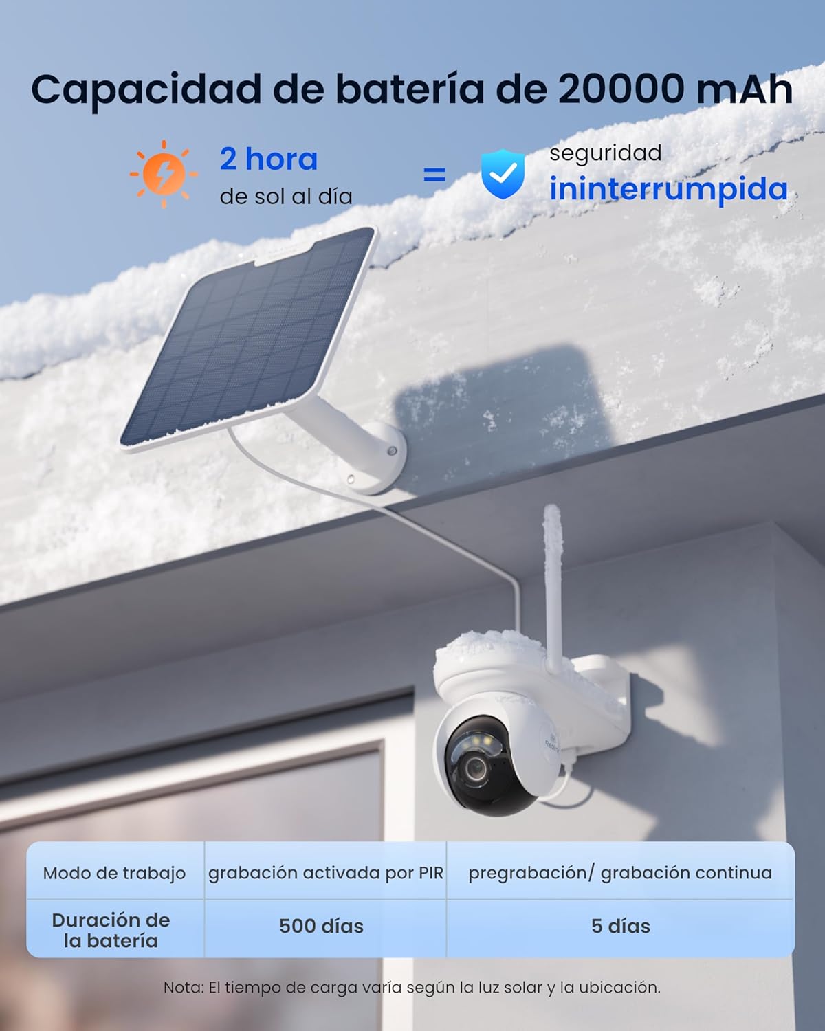 Reolink Altas PT Ultra, 4K Camara Vigilancia Exterior Solar, Batería Recargable de 20000 mAh, Visión Nocturna ColorX, Vigilancia de 360° con Seguimiento Automático, 8MP PT Cámara con Wi-Fi 6 - 3