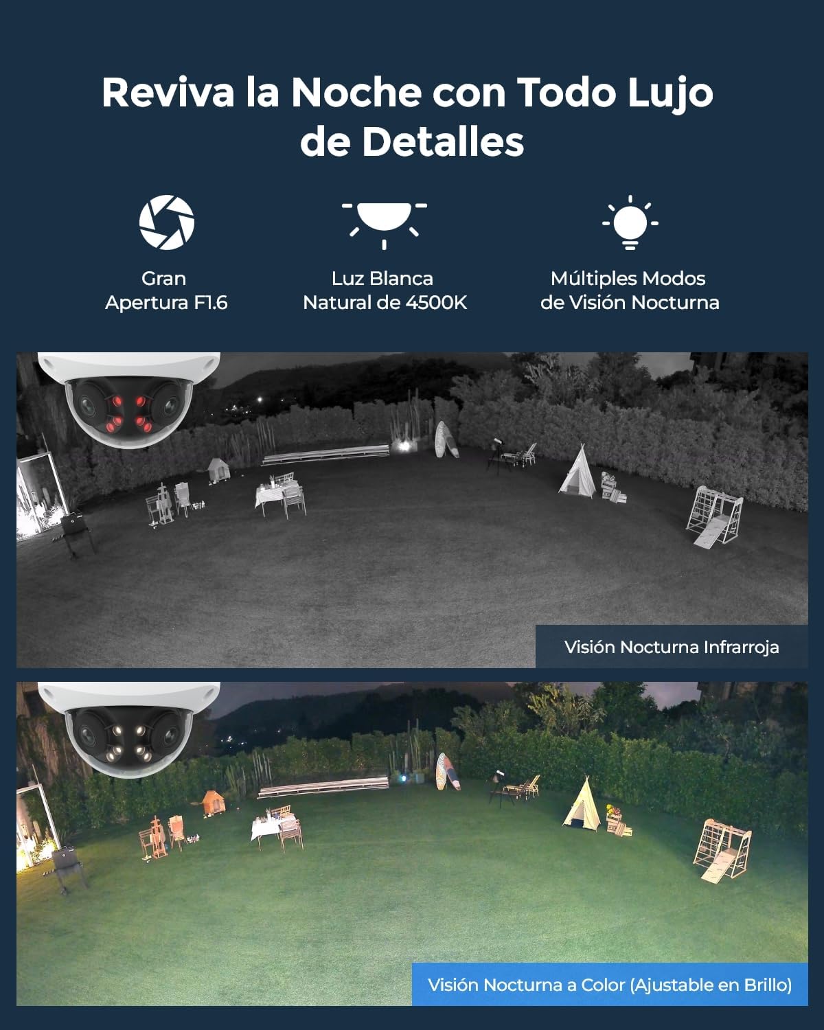 Reolink Cám. Seguridad PoE 16MP UHD 180° Pan. Lente Dual, Motion Track, Vista Nocturna a Color, Focos, Detección y Alerta Inteligente, Audio Doble Via, IK10 antivandálica, protección IP67, Duo 3V PoE - 3