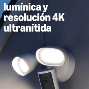 Ring Cámara Pro con focos (Floodlight Cam Pro, última generación) | Cámara de seguridad exterior | Retinal 4K, Zoom 10x, focos de 2000 lúmenes | Prueba gratuita de 30 días del plan de suscripción Ring