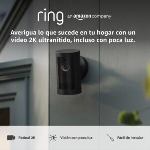 Ring | Cámara exterior Plus con batería (Outdoor Camera Plus última generación) | Vídeo 2K de gran angular | Cámara inalámbrica exterior | Prueba gratuita de 30 días del plan de suscripción Ring