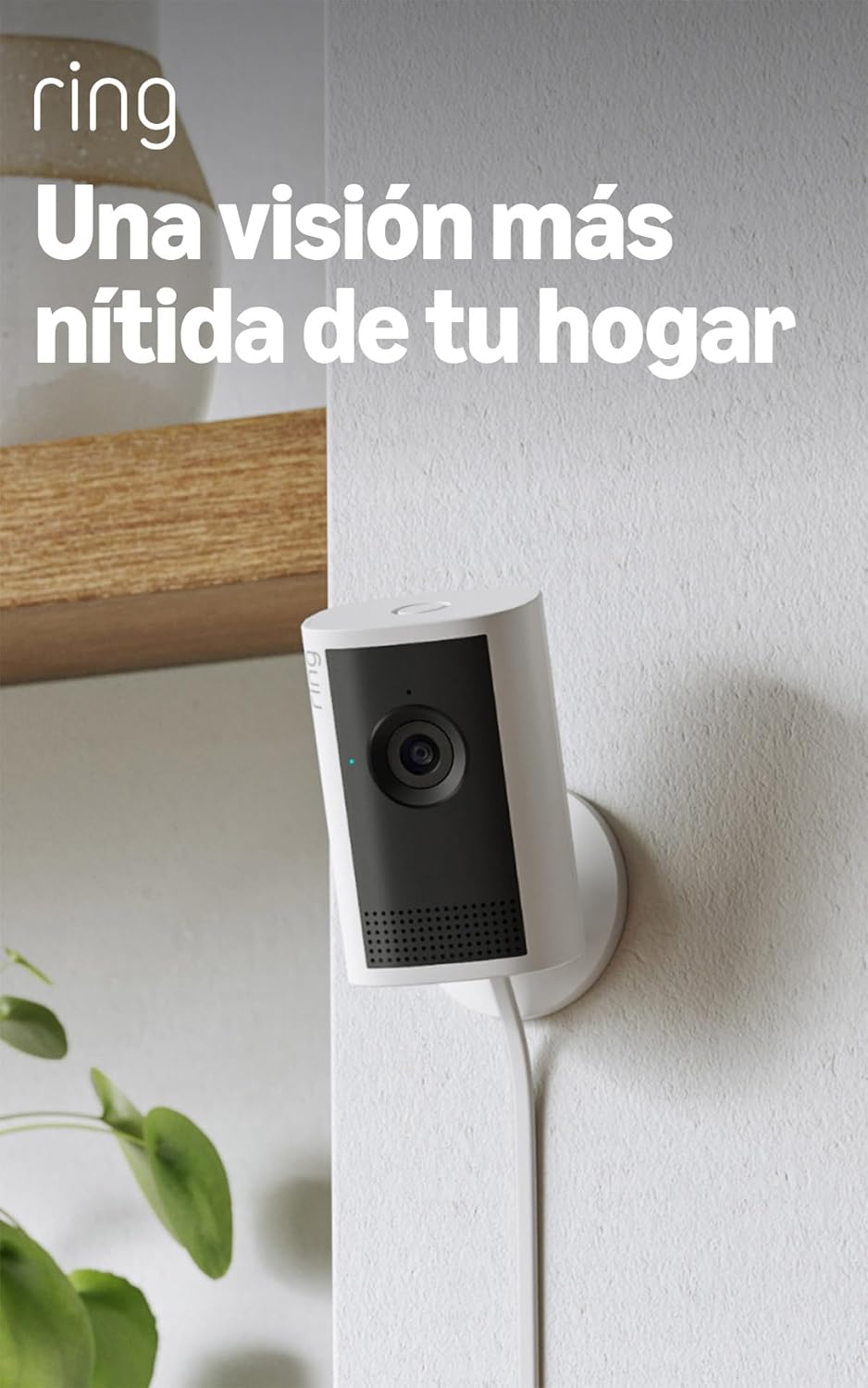 Ring Cámara interior Plus (Indoor Camera Plus, última generación) | Cámara de seguridad, enchufe | Retinal 2K, cubierta manual del objetivo | Prueba gratuita de 30 días del plan de suscripción Ring - 1