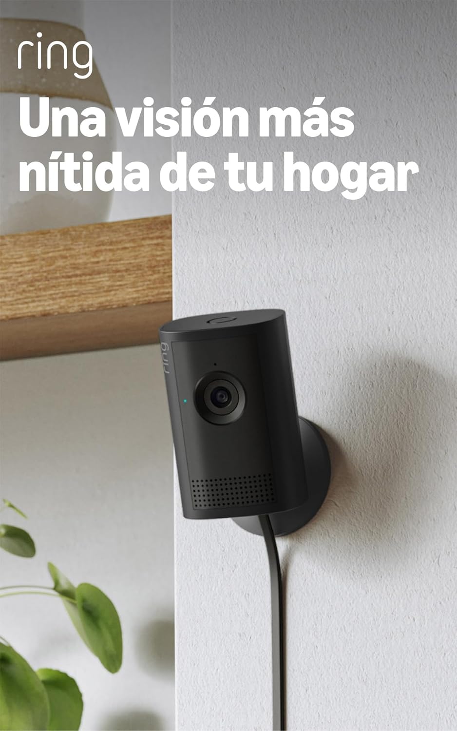Ring Cámara interior Plus (Indoor Camera Plus, última generación) | Cámara de seguridad, enchufe | Retinal 2K, cubierta manual del objetivo | Prueba gratuita de 30 días del plan de suscripción Ring - 1