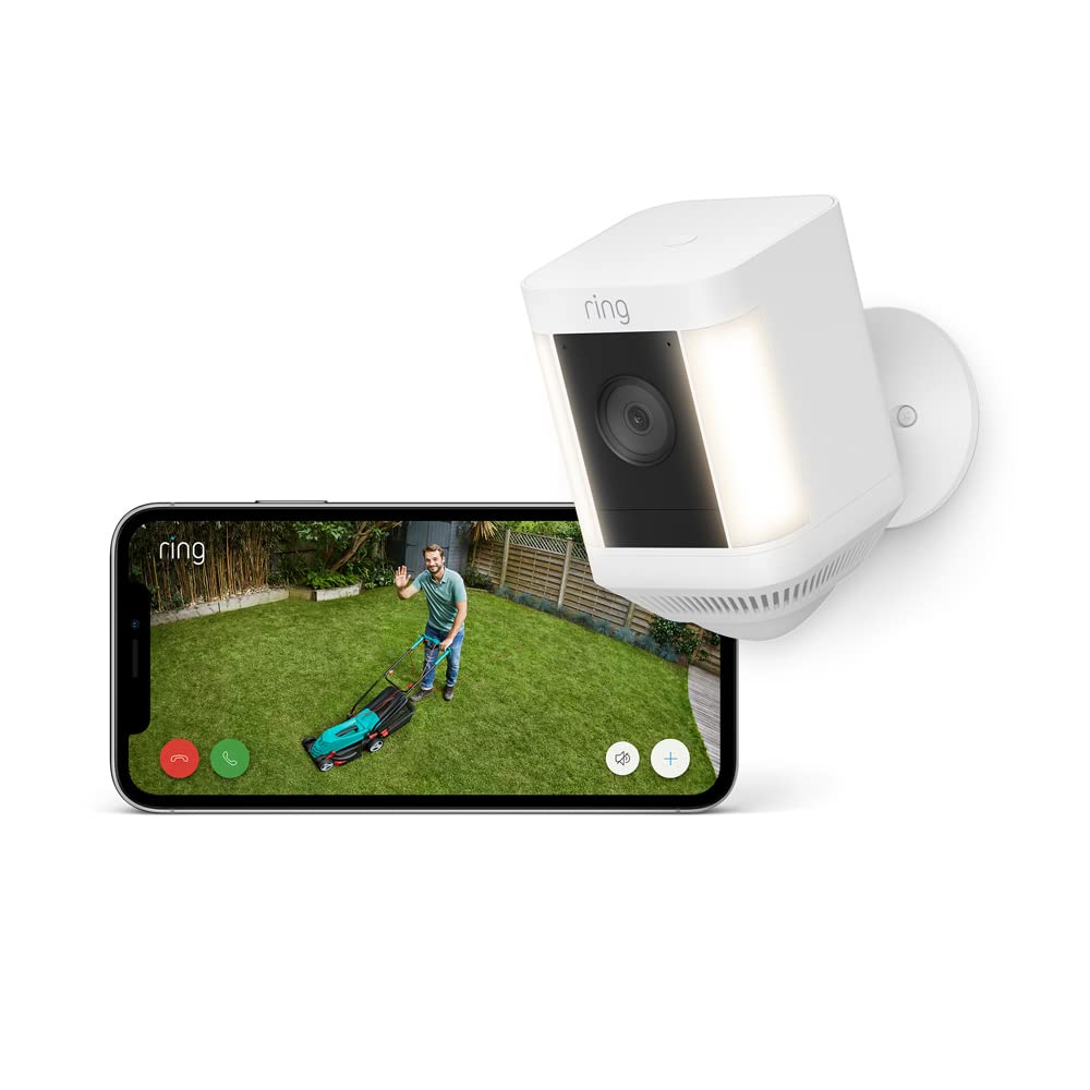 Ring cámara Plus con luces y batería (Spotlight Cam Plus) | Cámara de vigilancia exterior wifi con vídeo HD 1080p, comunicación bidireccional, visión nocturna y focos LED | 30 días gratis de Ring Home - 2