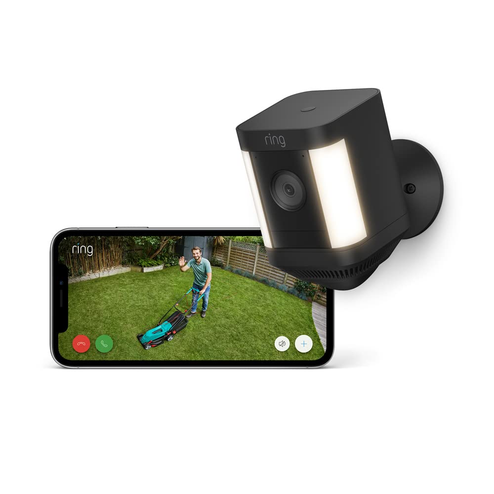 Ring cámara Plus con luces y batería (Spotlight Cam Plus) | Cámara de vigilancia exterior wifi con vídeo HD 1080p, comunicación bidireccional, visión nocturna y focos LED | 30 días gratis de Ring Home - 2