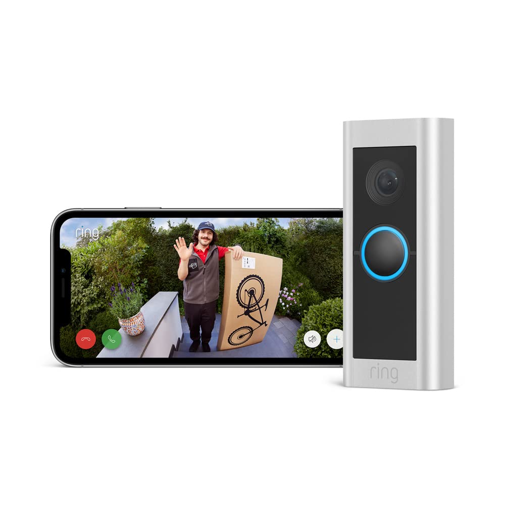 Ring videotimbre cableado Pro (anteriormente Video Doorbell Pro 2) | Timbre con cámara, vídeo 1536p HD, vídeo de cuerpo entero, detección de movimiento 3D y wifi | 30 días gratis de Ring Home - 2