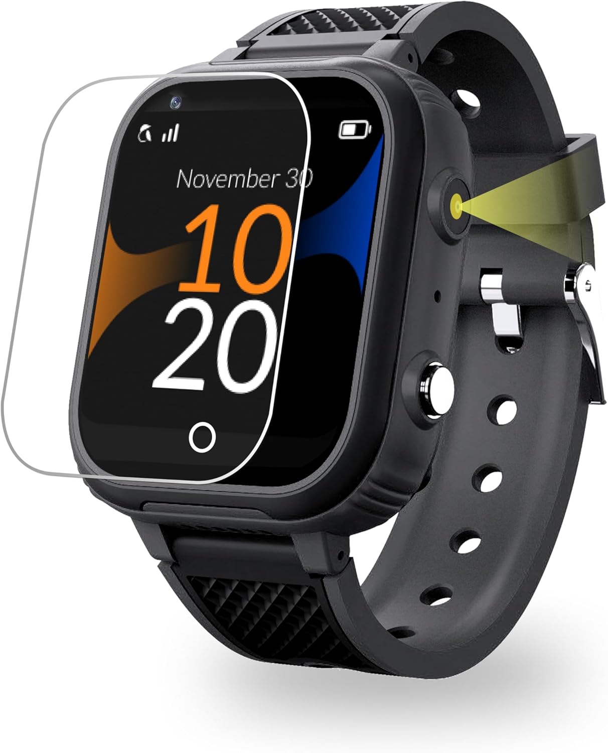 Robin Watch K1 – Reloj Teléfono 4G GPS para Niños | Llamadas Seguras, Chat, SOS, Modo Clase, Batería 2-3 Días, Linterna, Podómetro, App Familiar Robin, Sin Juegos ni Redes Sociales (Sin SIM, Negro) - 1