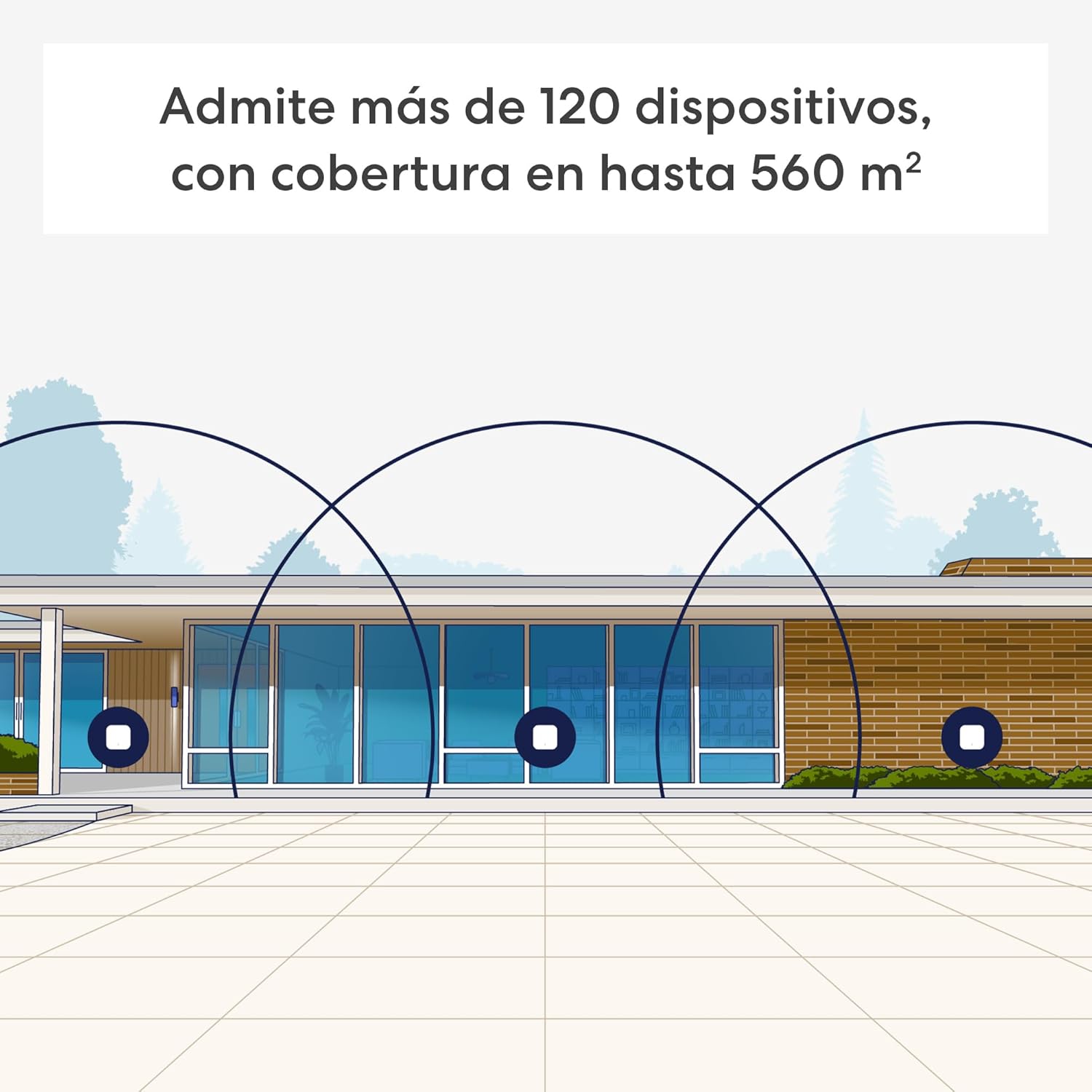 Router wifi de malla eero 7 de Amazon (último modelo): doble banda con Wi-Fi 7, compatible con velocidades de red de hasta 2,5 Gb/s y cobertura en hasta 560 m² (pack de 3) - 4