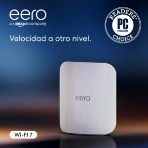 Router wifi de malla eero Max 7 de Amazon: con Ethernet de 10 Gb/s, 230 m2 de cobertura y capacidad para conectar más de 250 dispositivos, ideal para videojuegos (1 unidad, última generación)
